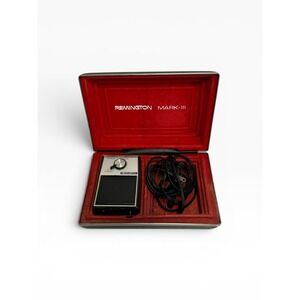 Remington Mark-III Electric Shaver Mens Black Silver Vintage Corded Shaver Case